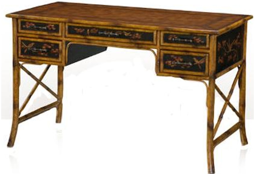 Theodore Alexander Indochine Writing Desk With 5 Drawers Sprintz