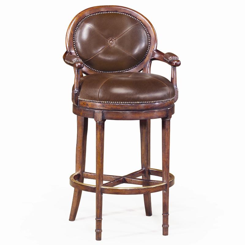 Leather Oval Back Barolo Bar Chair