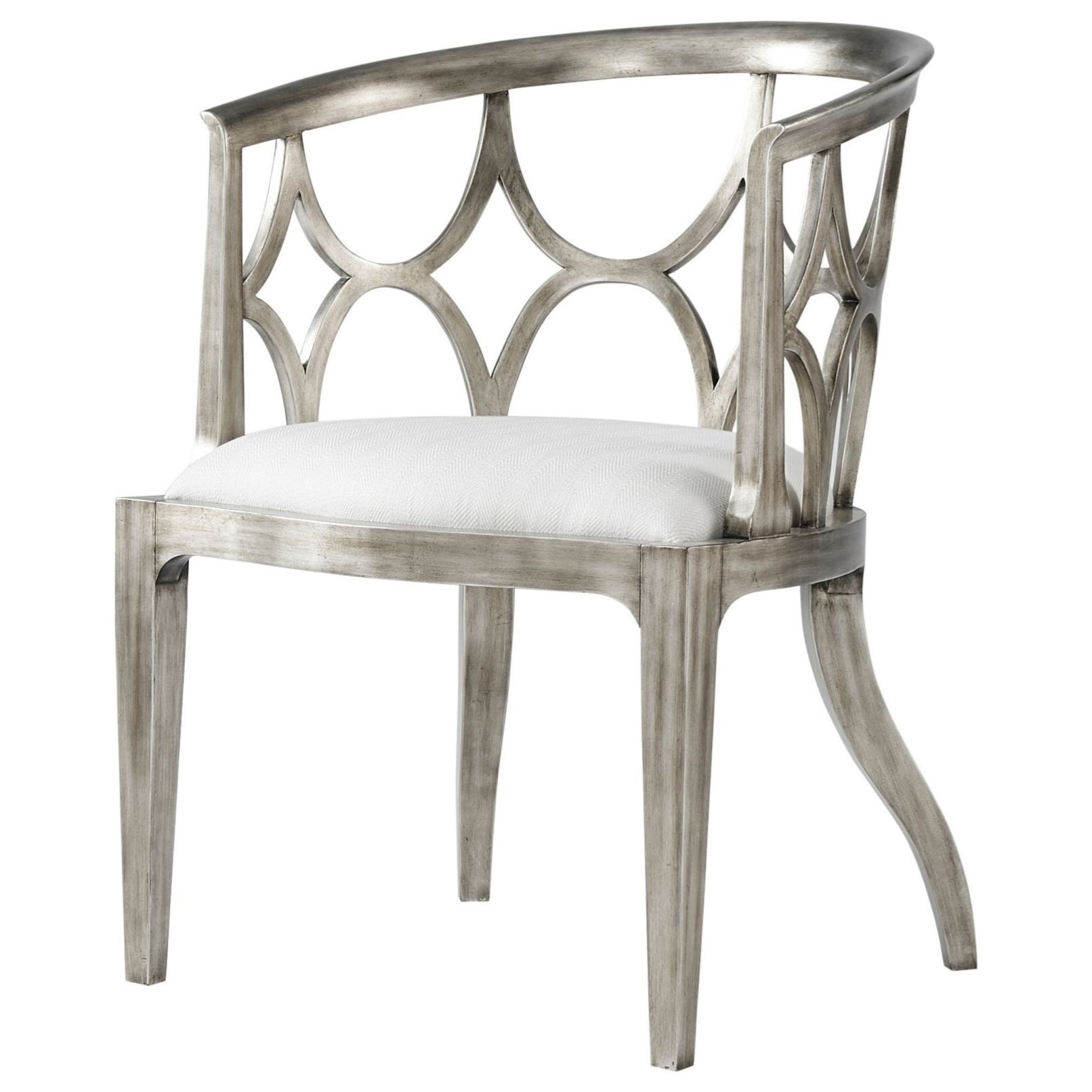 Connaught Accent Chair with Silver Leaf Finish