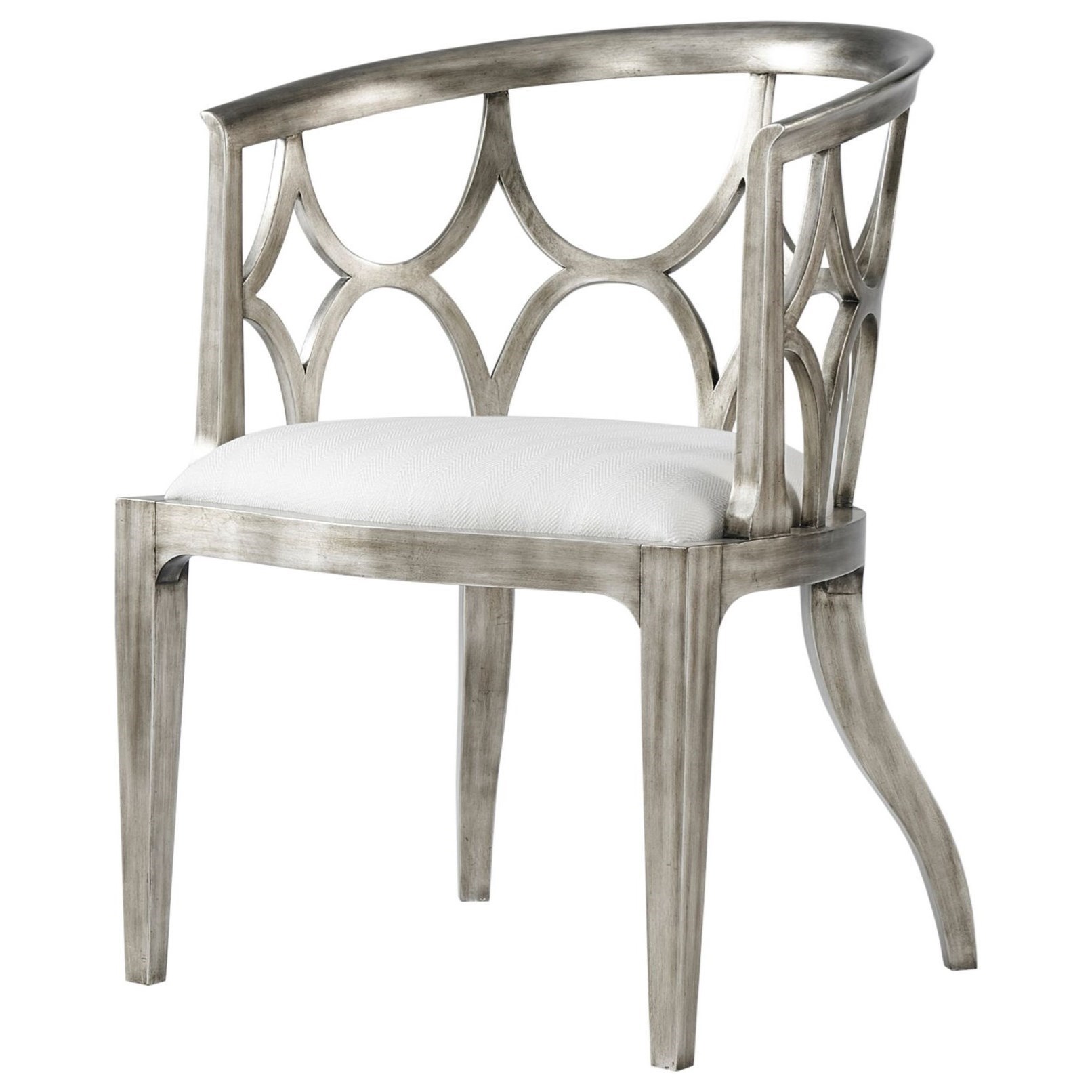 Theodore Alexander Seating Connaught Accent Chair With Silver Leaf Finish Sprintz Furniture Exposed Wood Chairs