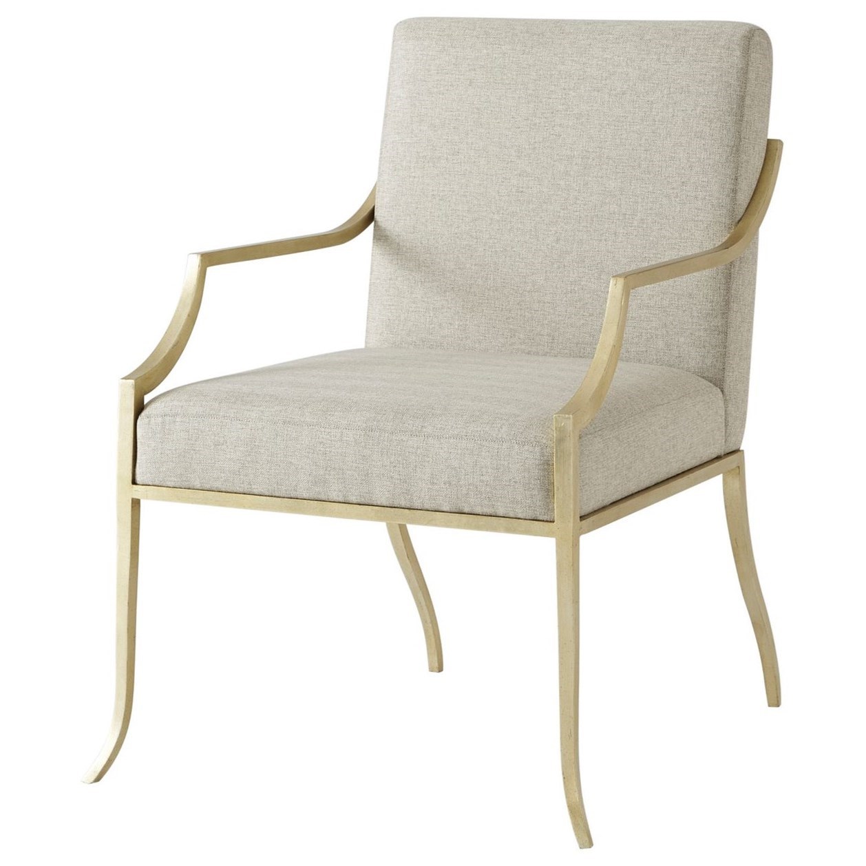 Larissa Accent Chair with Gold Leaf Steel Frame
