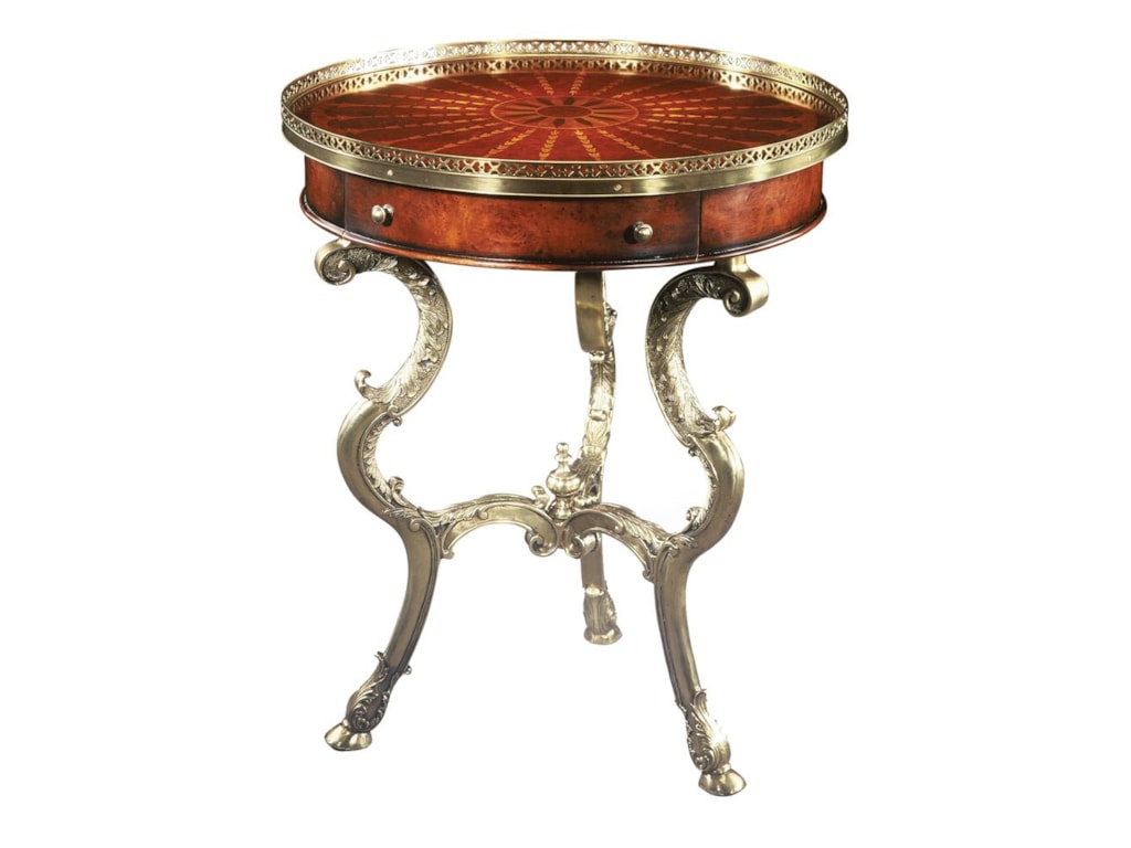 Theodore Alexander TablesRound Brass Lamp End Table