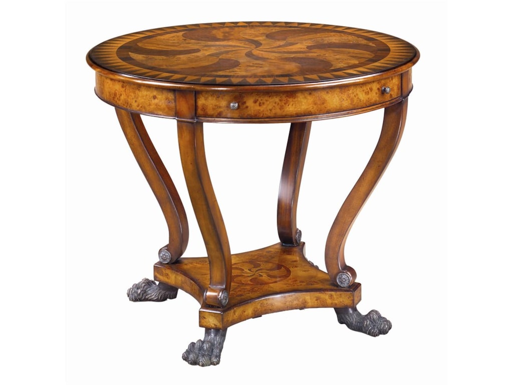 Theodore Alexander TablesRound Marquetry Inlaid End Table