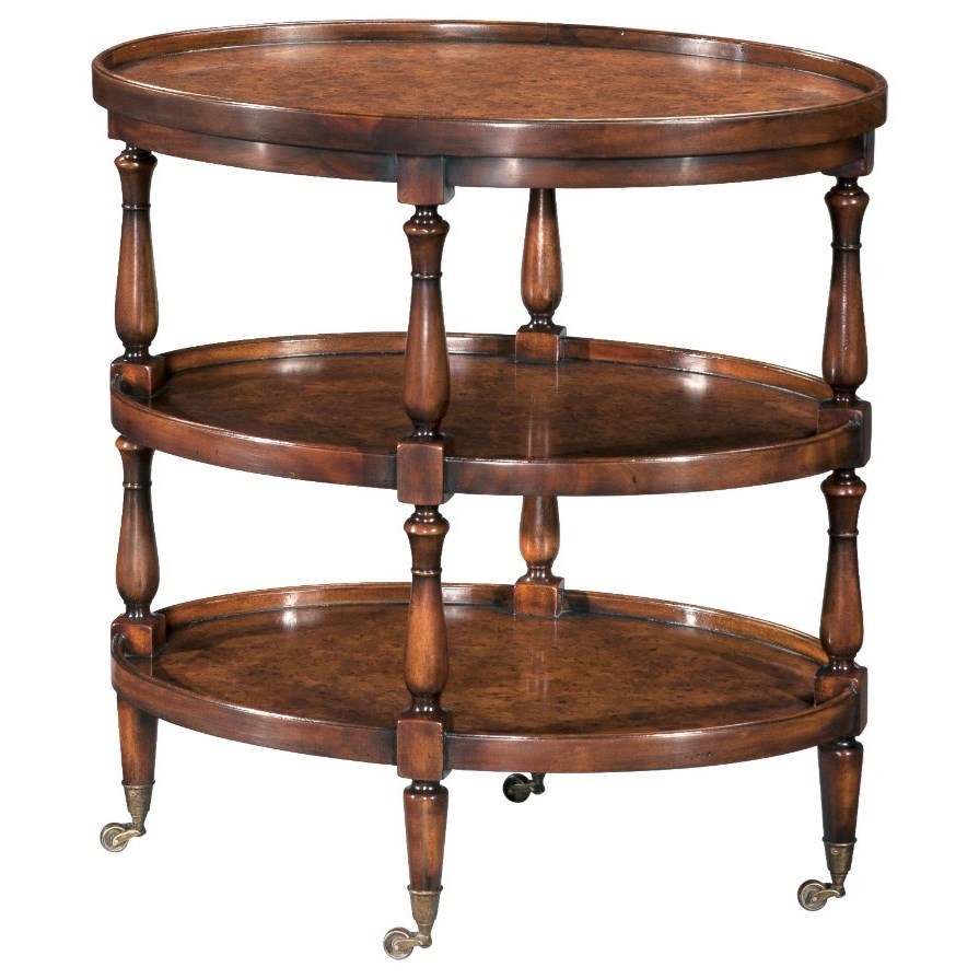 3 Tier Oval Lamp End Table