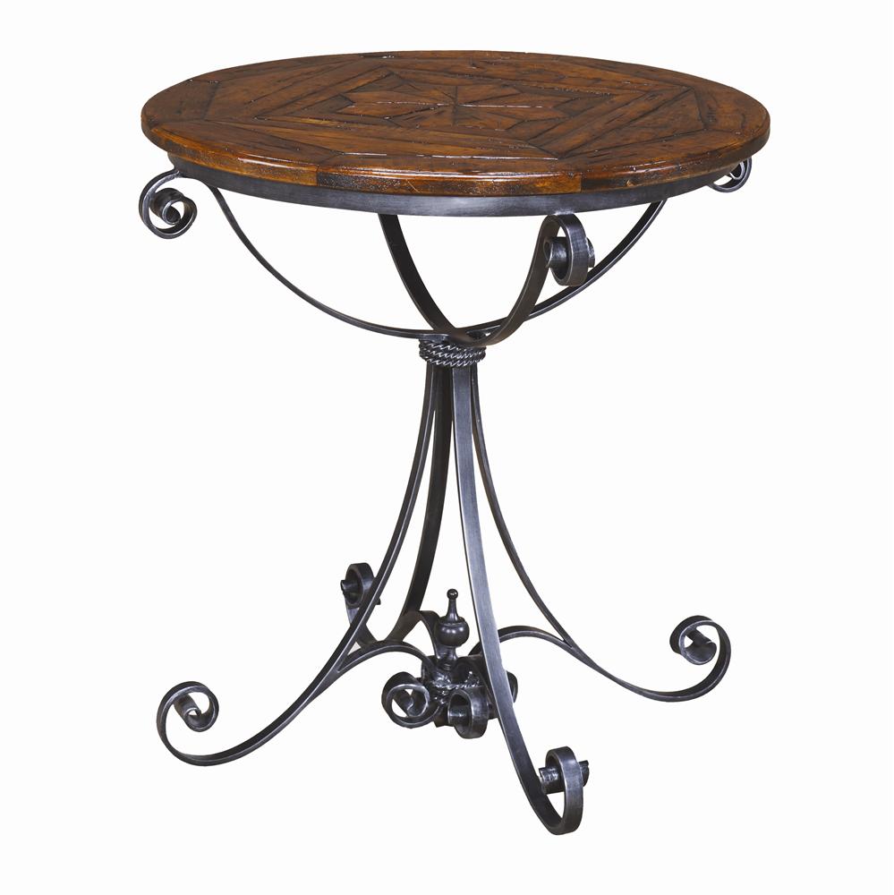 Round Wood Top End Table