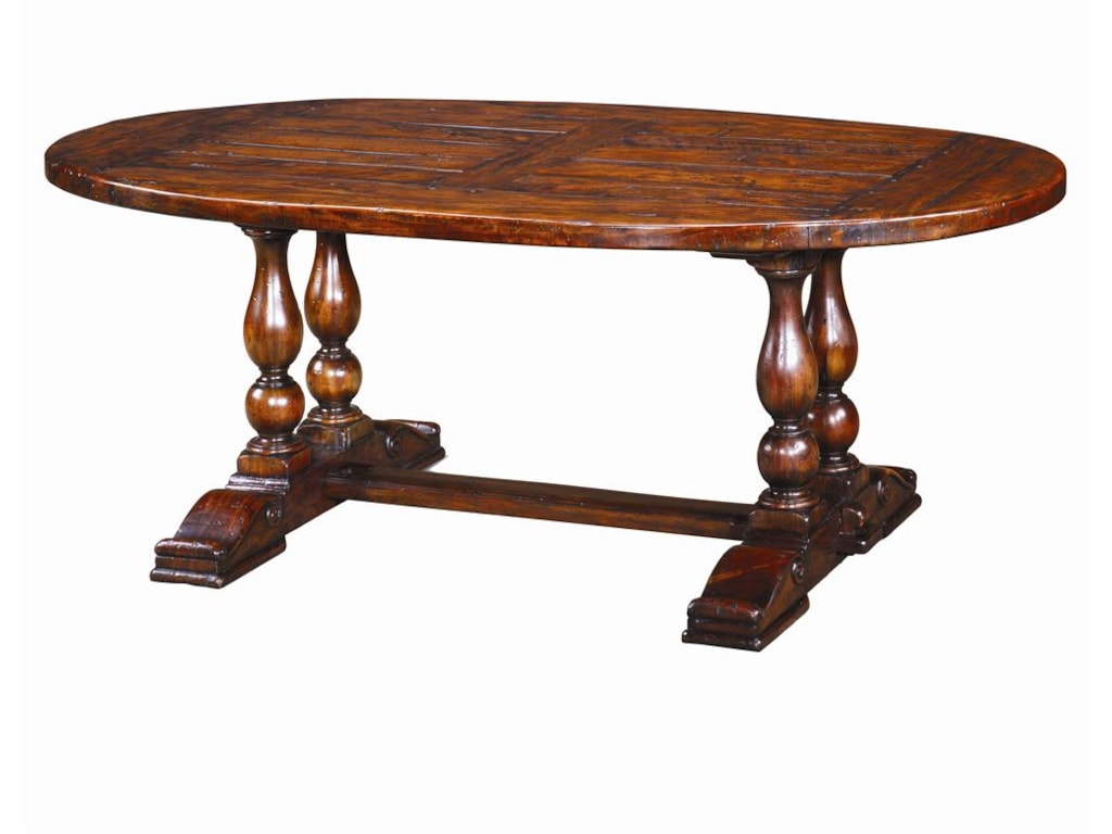 Theodore Alexander TablesAntiqued Wood Oval Dining Table