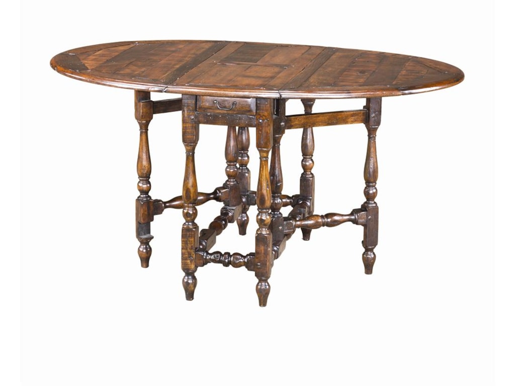 Theodore Alexander TablesOval Antiqued Wood Dining Table