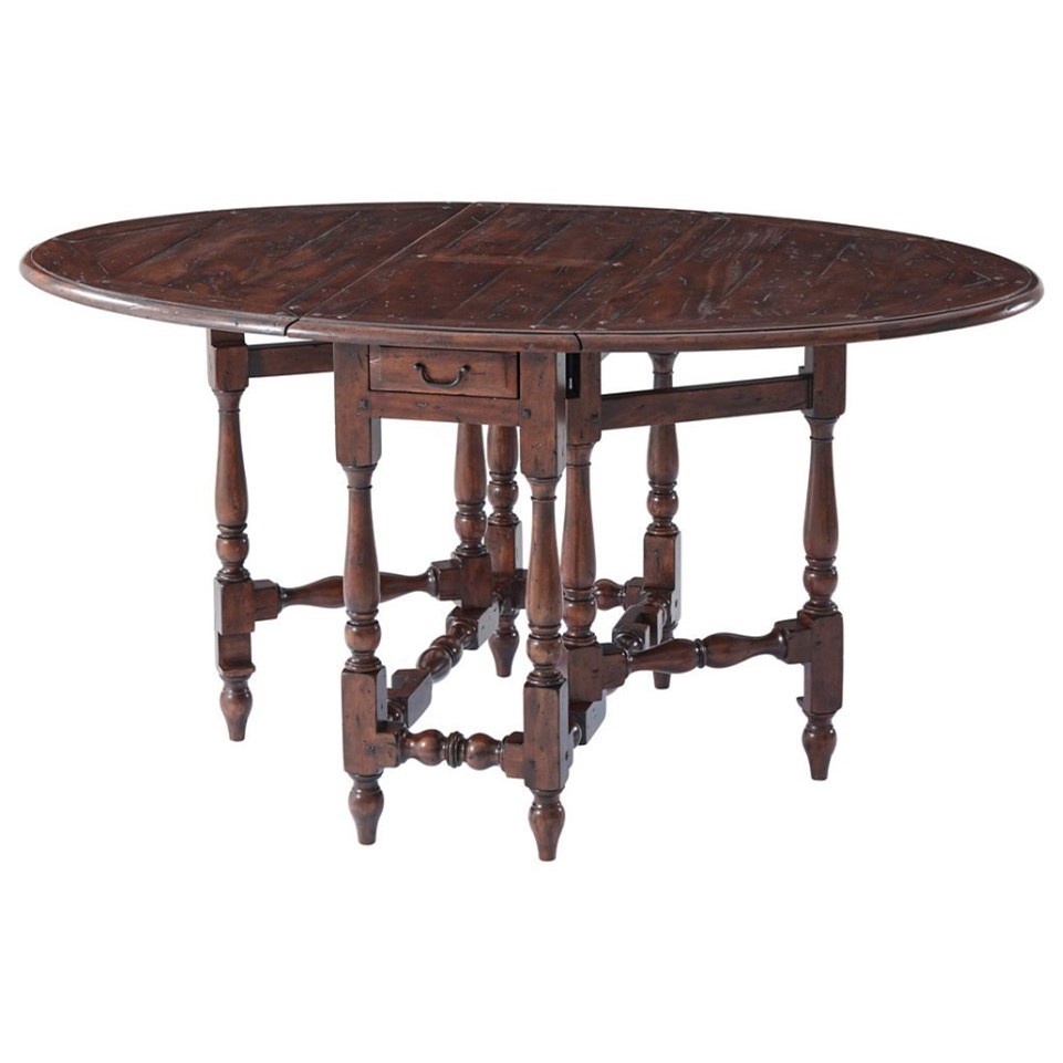 Traditional Oval Antiqued Wood Dining Table