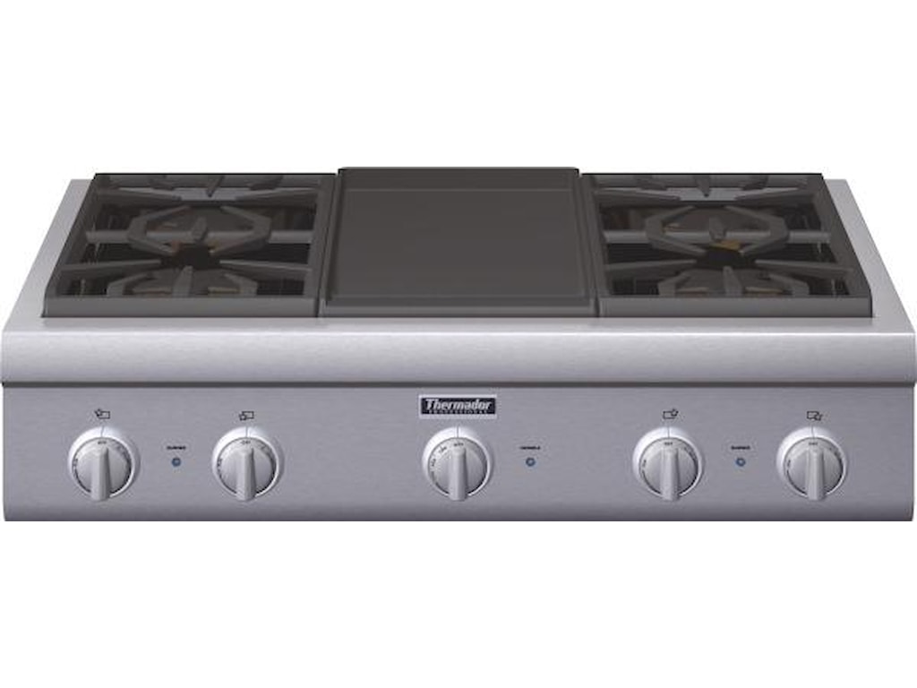 Thermador Pcg364gd36 4 Burner Gas Rangetop With Griddle Furniture 36 4 Burner Gas Rangetop With Griddle By Thermador