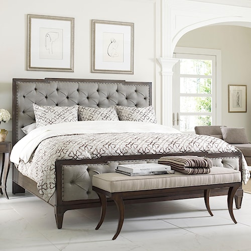 Thomasville Harlowe Finch Mirabeau Queen Sized Bed With Thomasville Harlowe Finch Mirabeau Queen Sized Bed With Upholstered Headboard And Footboard