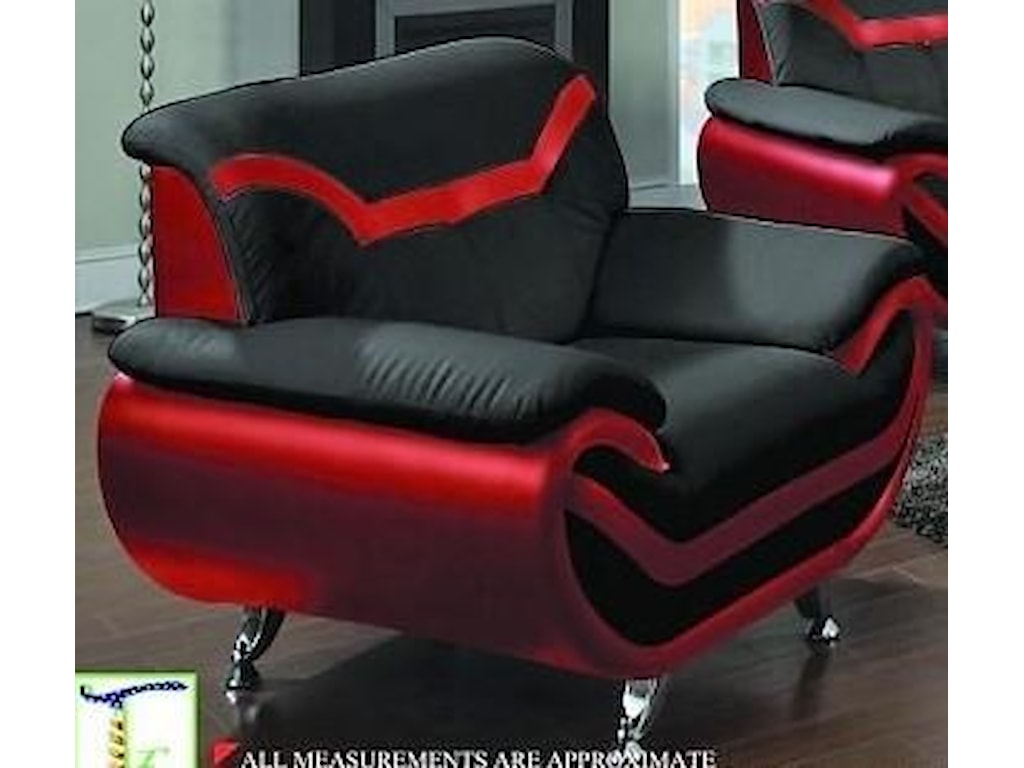 Anic Furniture L518 Contemporary Chair Black Red W Flared Tapered Anic Furniture L518chair
