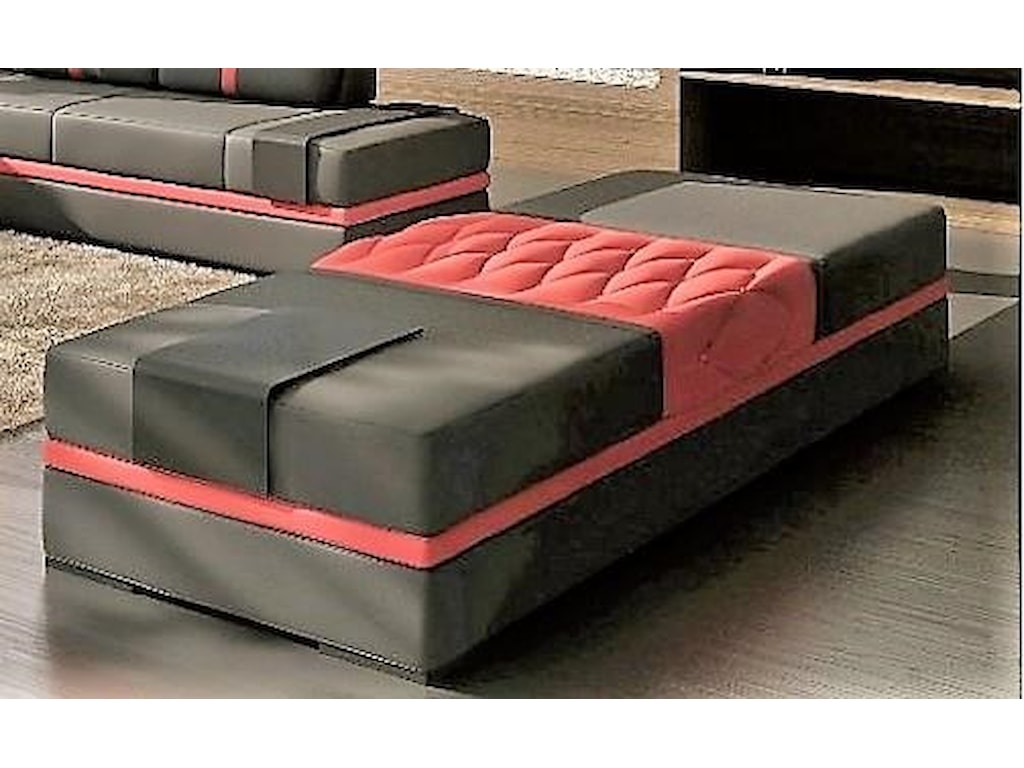 Anic Furniture S175 Contemporary Ottoman Black Red Dream Home Anic Furniture S175ottoman