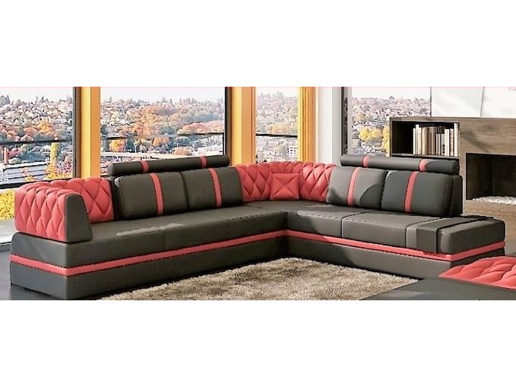 S175 3 Piece Sectional W Raf Chaise Ottoman By Anic Furniture At Dream Home Interiors