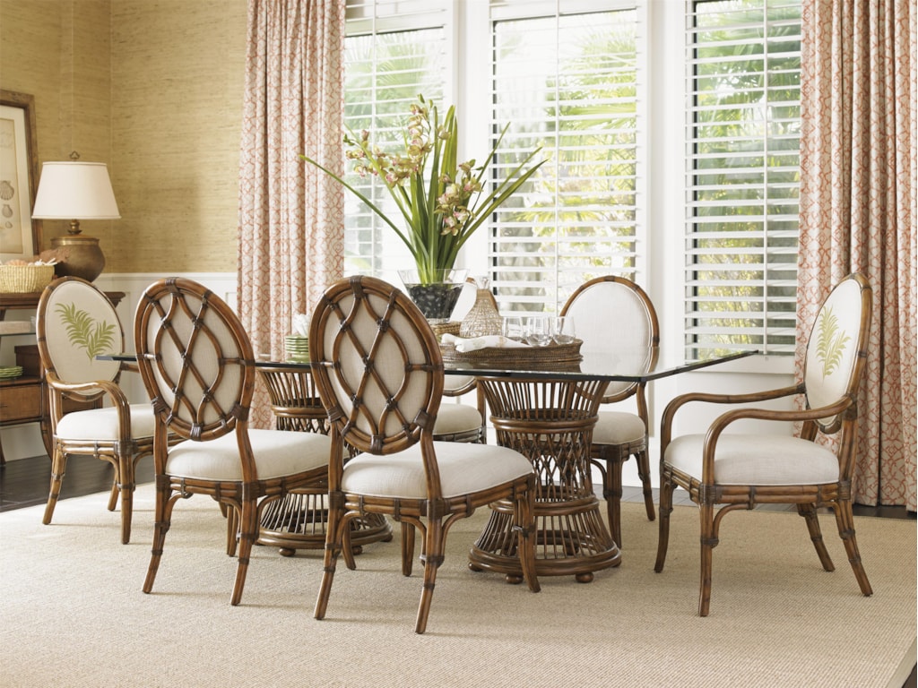 Tommy Bahama Home Bali Hai Tropical Double Pedestal 7 Piece Tommy Bahama Home Bali Hai Tropical Double Pedestal 7 Piece