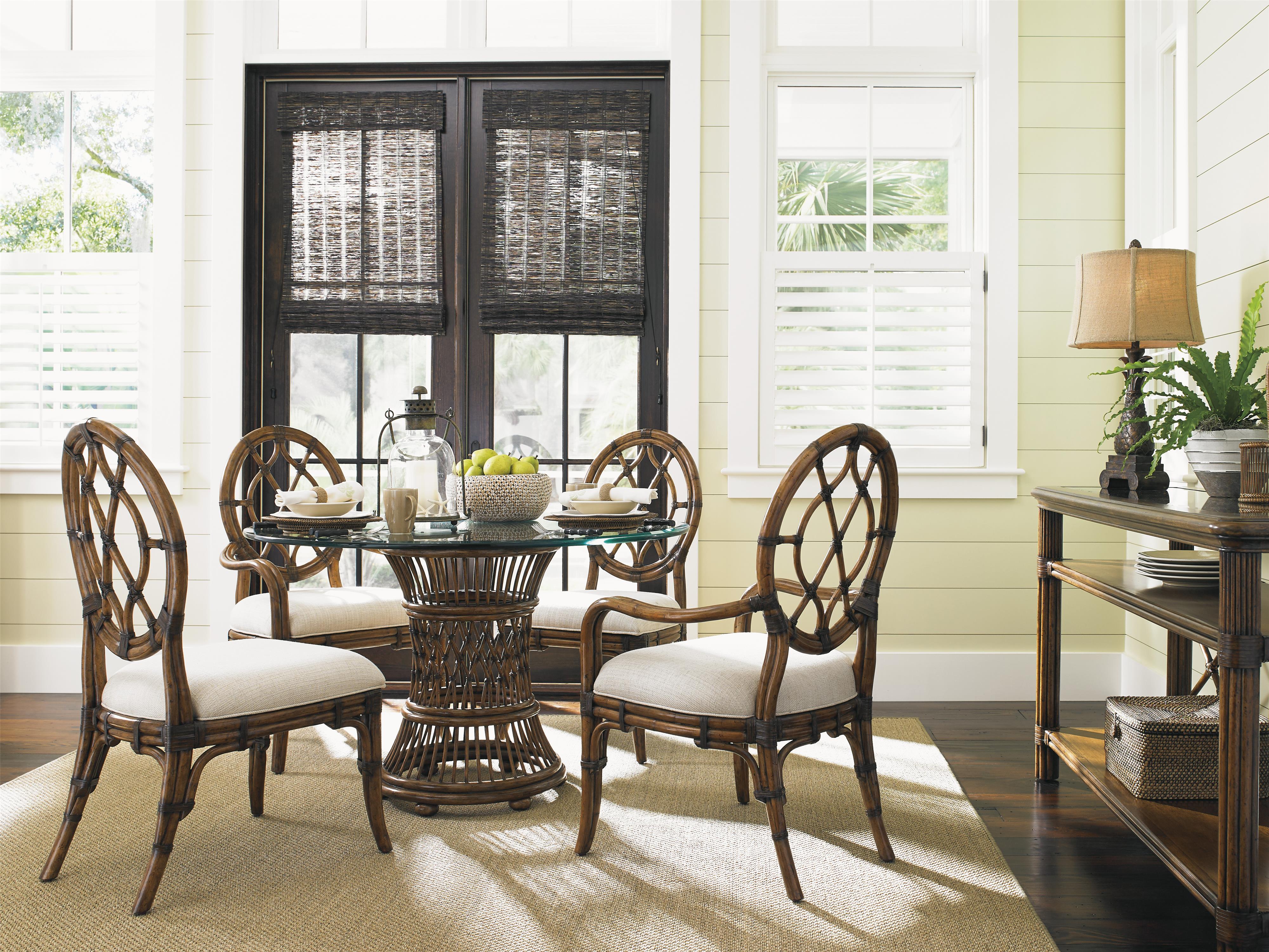 tommy bahama glass top dining table