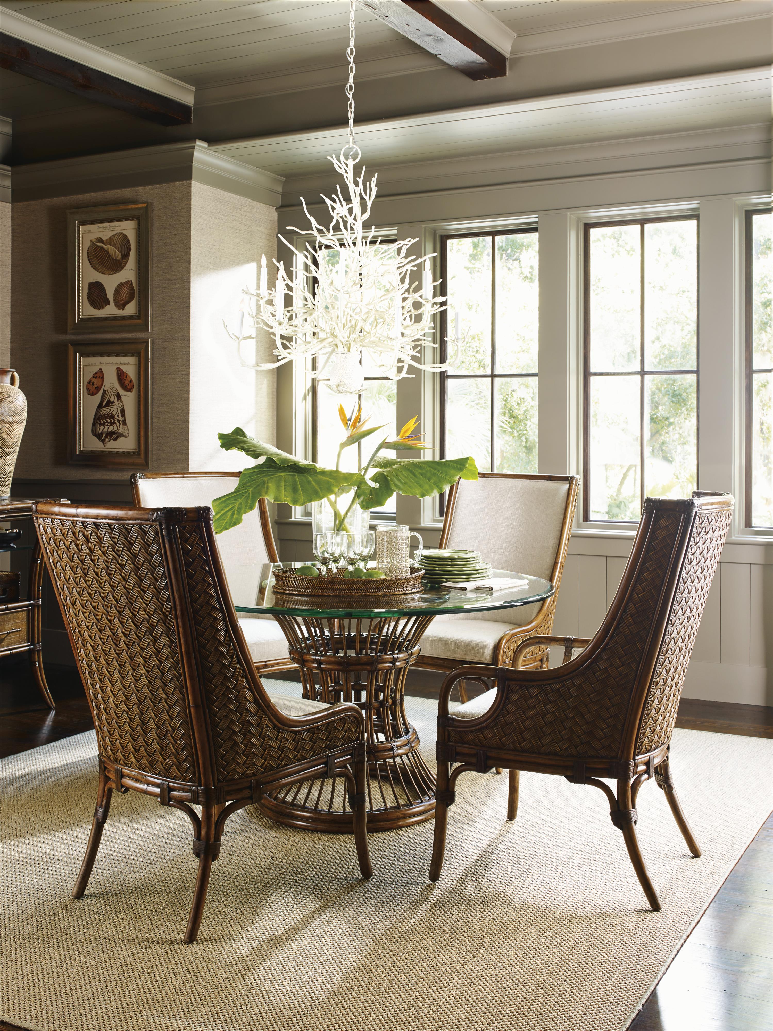 tommy bahama glass top dining table