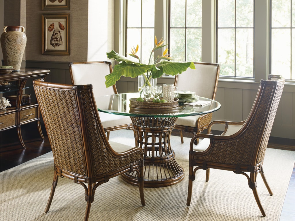Tommy Bahama Home Bali Hai Tropical 5 Piece Single Pedestal Dining Tommy Bahama Home Bali Haitropical 5 Piece Dining Room Set