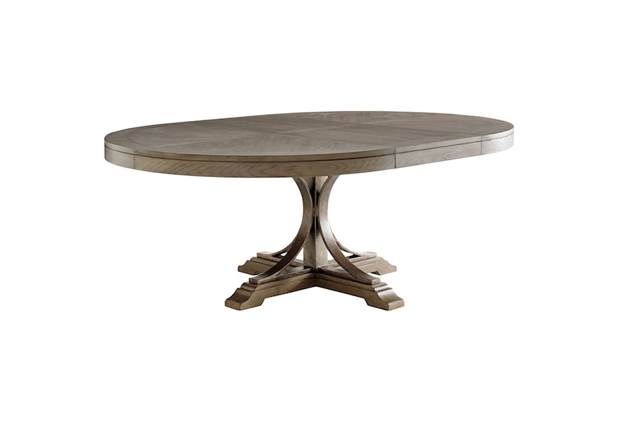 Tommy Bahama Home Cypress Point Atwell Round Dining Table with Extension  Leaf | Belfort Furniture | Dining Tables