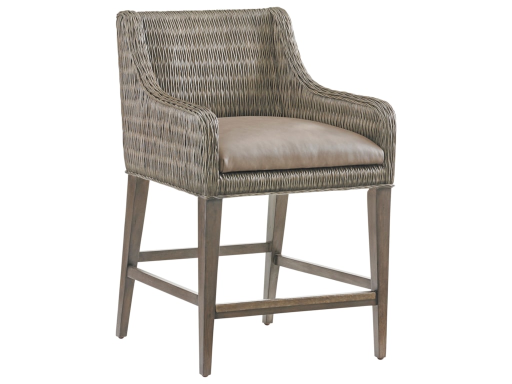 Tommy Bahama Home Cypress PointTurner Woven Counter Stool