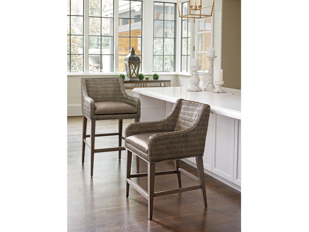 Tommy Bahama Home Cypress PointTurner Woven Bar Stool