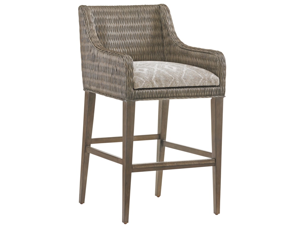 Tommy Bahama Home Cypress PointTurner Woven Bar Stool Custom