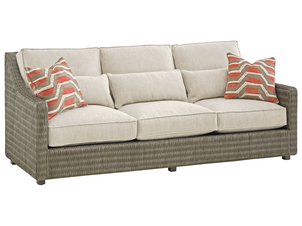 Tommy Bahama Home Cypress Point 7470 33 Hayes Woven Wicker Sofa With Tommy Bahama Home Cypress Pointhayes Sofa