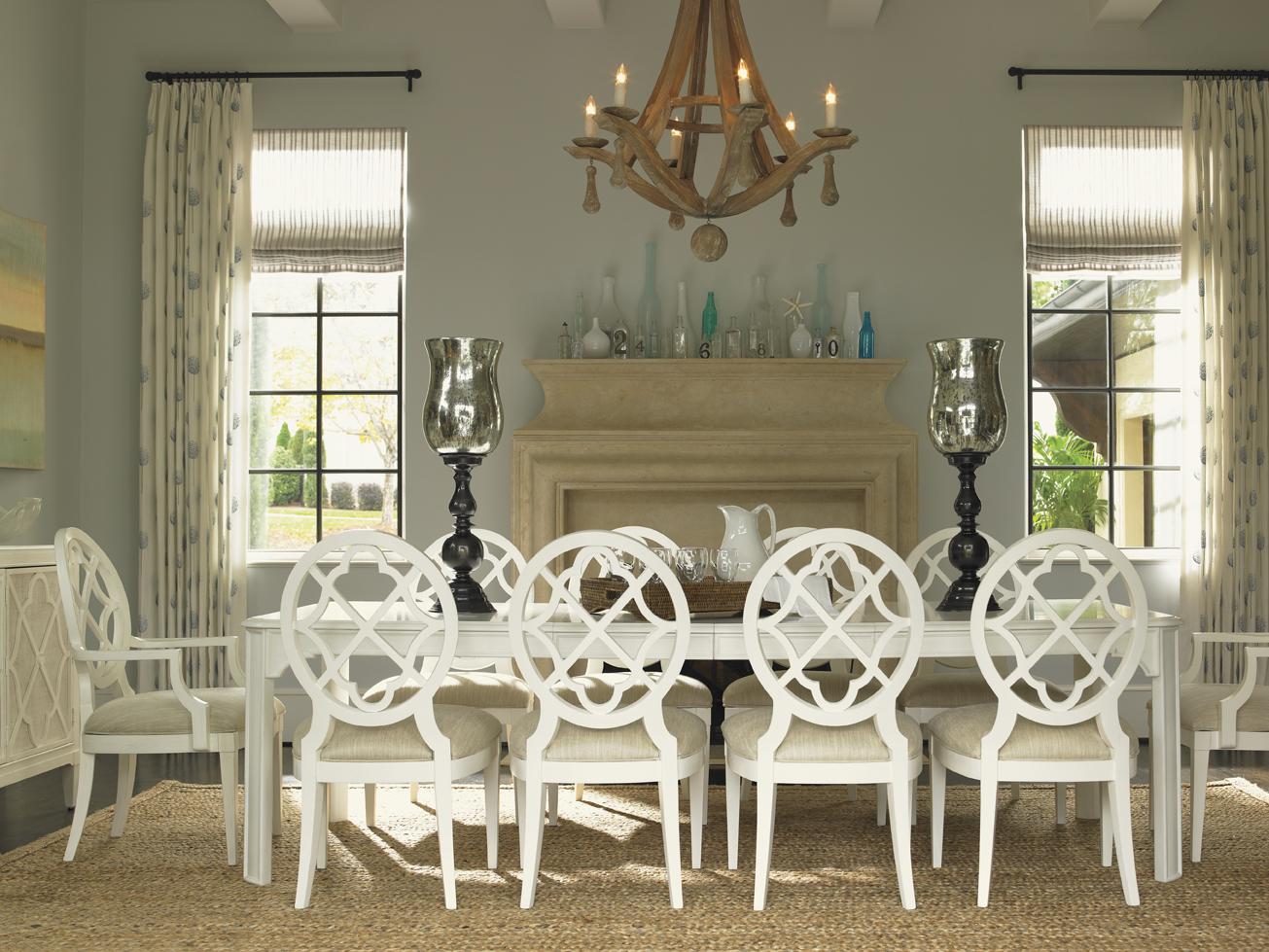 Ivory Dining Room Sets : Genuine Marble Top Ivory White Classic 7pc Dining Set W Options - 7pc contemporary dining set grey table ivory texture chair dining room furniture.