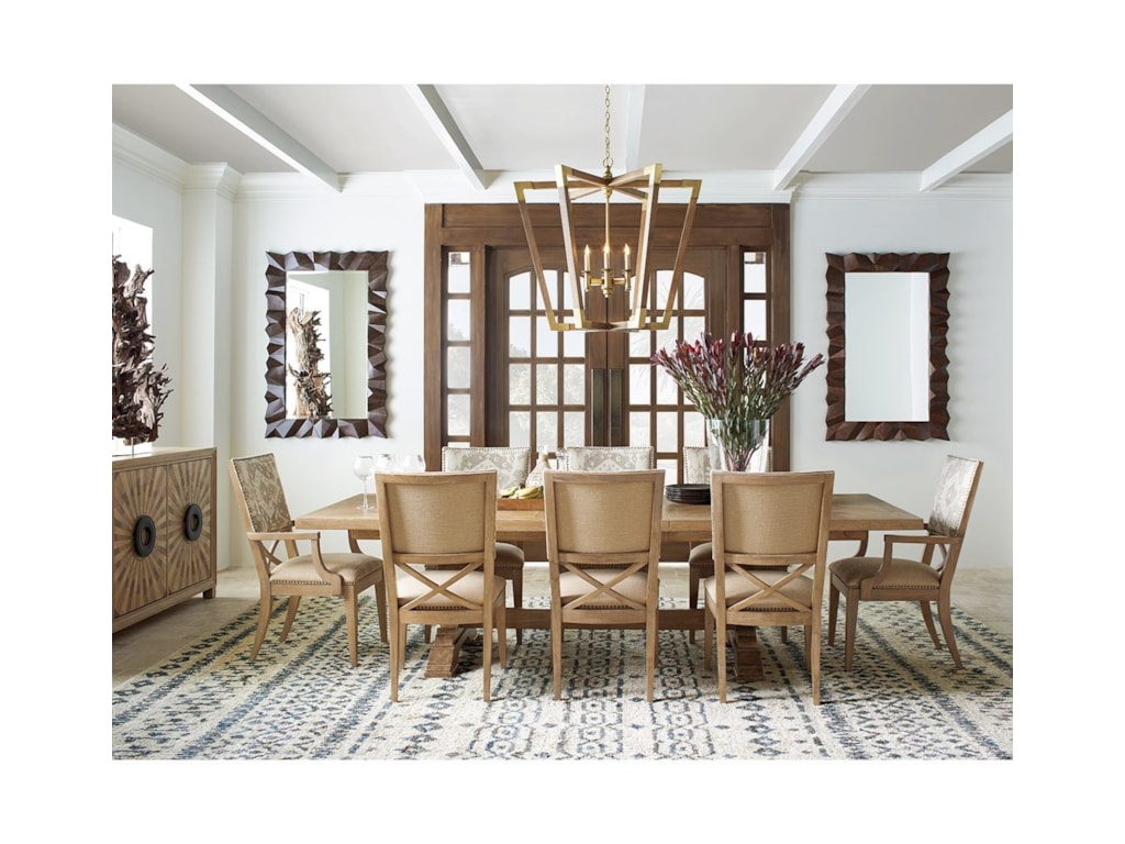 Los Altos Farmington Rectangular Trestle Dining Table With Two Extension Leaves By Tommy Bahama Home At Hudson S Furniture