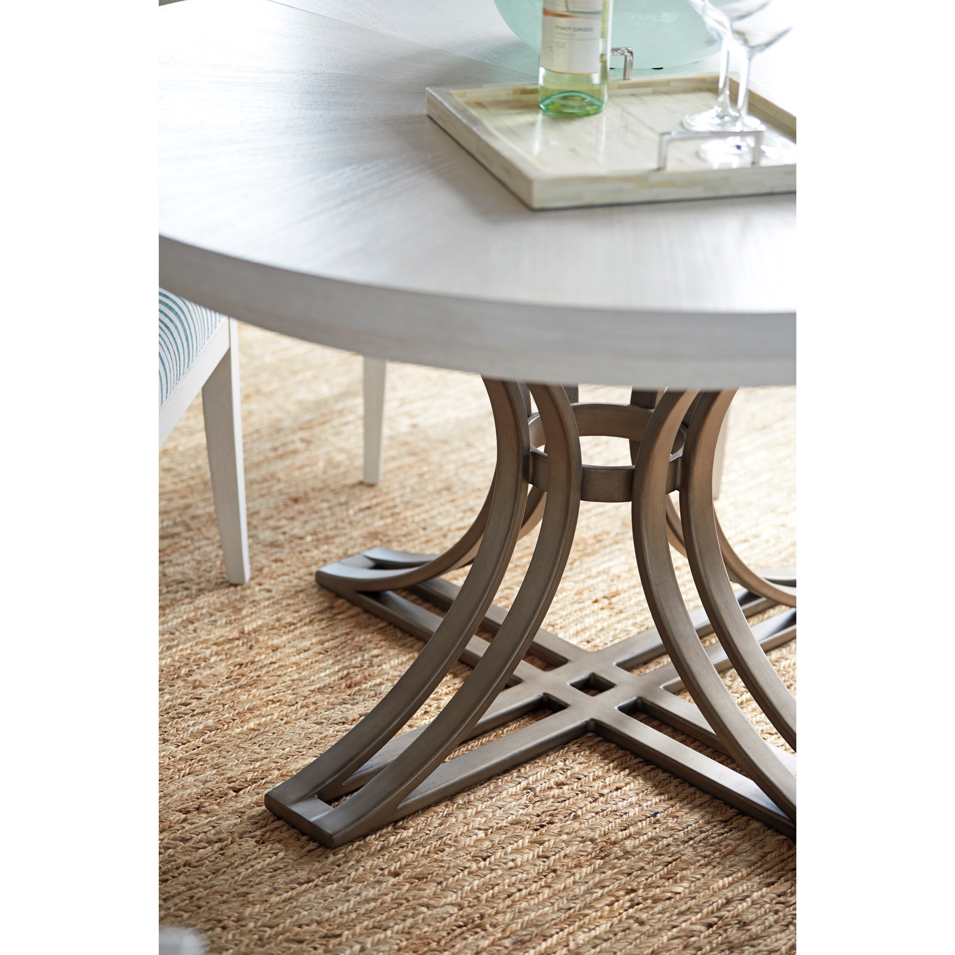 Tommy Bahama Home Ocean Breeze 570 875c Savannah 54 Inch Round Dining Table With Metal Base Baer S Furniture Dining Tables