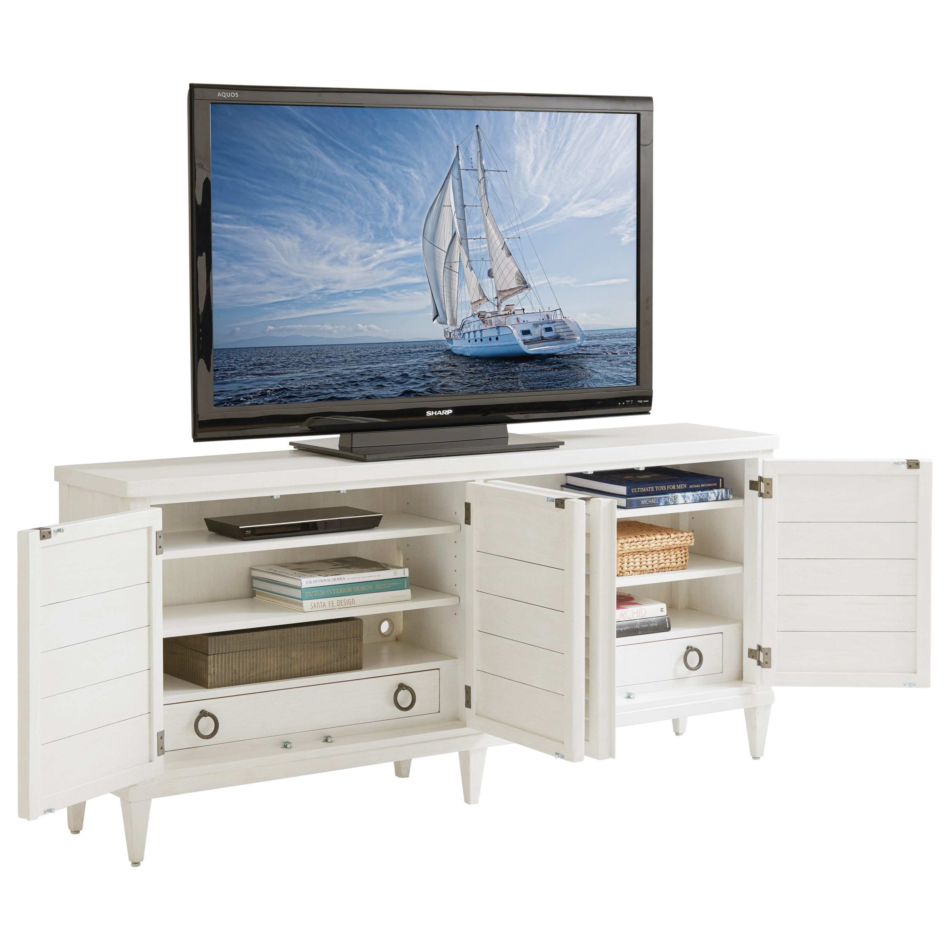 Tommy Bahama Home Ocean Breeze 759406599 Lantern Bay Tv Stand Baer S Furniture Tv Stands