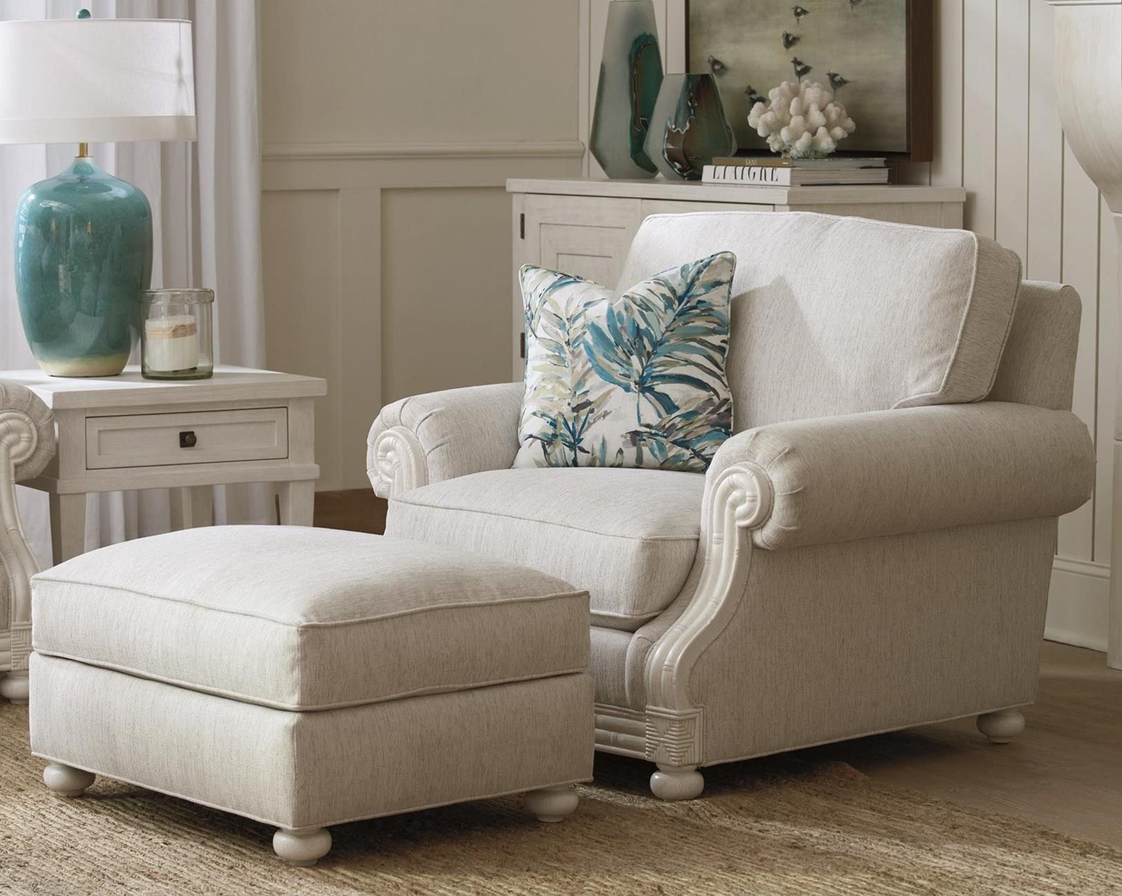 Tommy Bahama Home Ocean Breeze Coral Gables Chair Ottoman Set