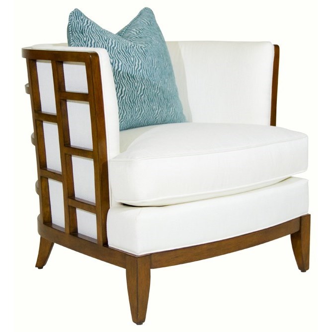 Tommy Bahama Home Ocean Club 1506 11 Exposed Grid Pattern Wood Abaco Chair Baer S Furniture Exposed Wood Chairs