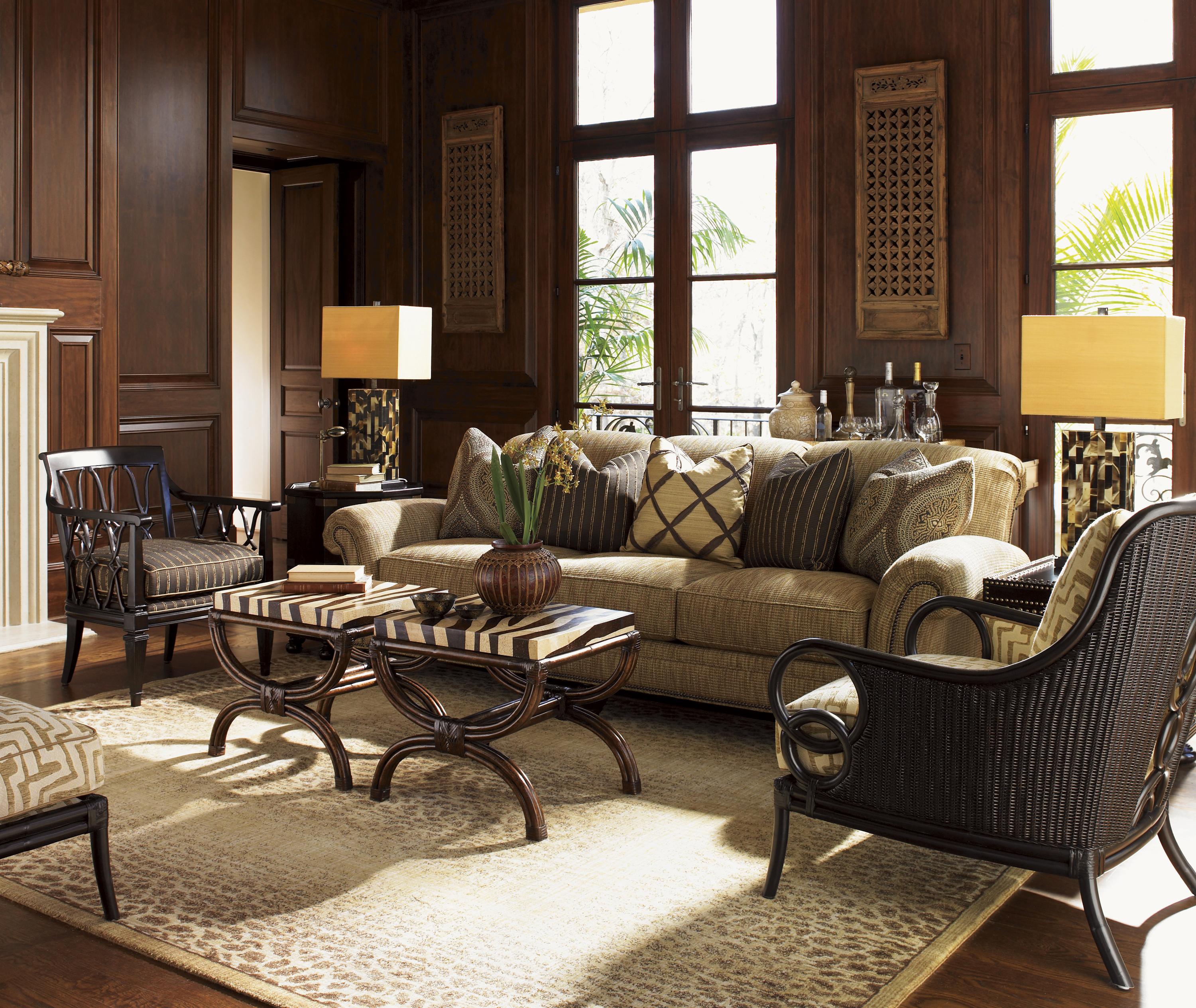 Tommy Bahama Home Royal Kahala Coco Shell Zebra Print Striped