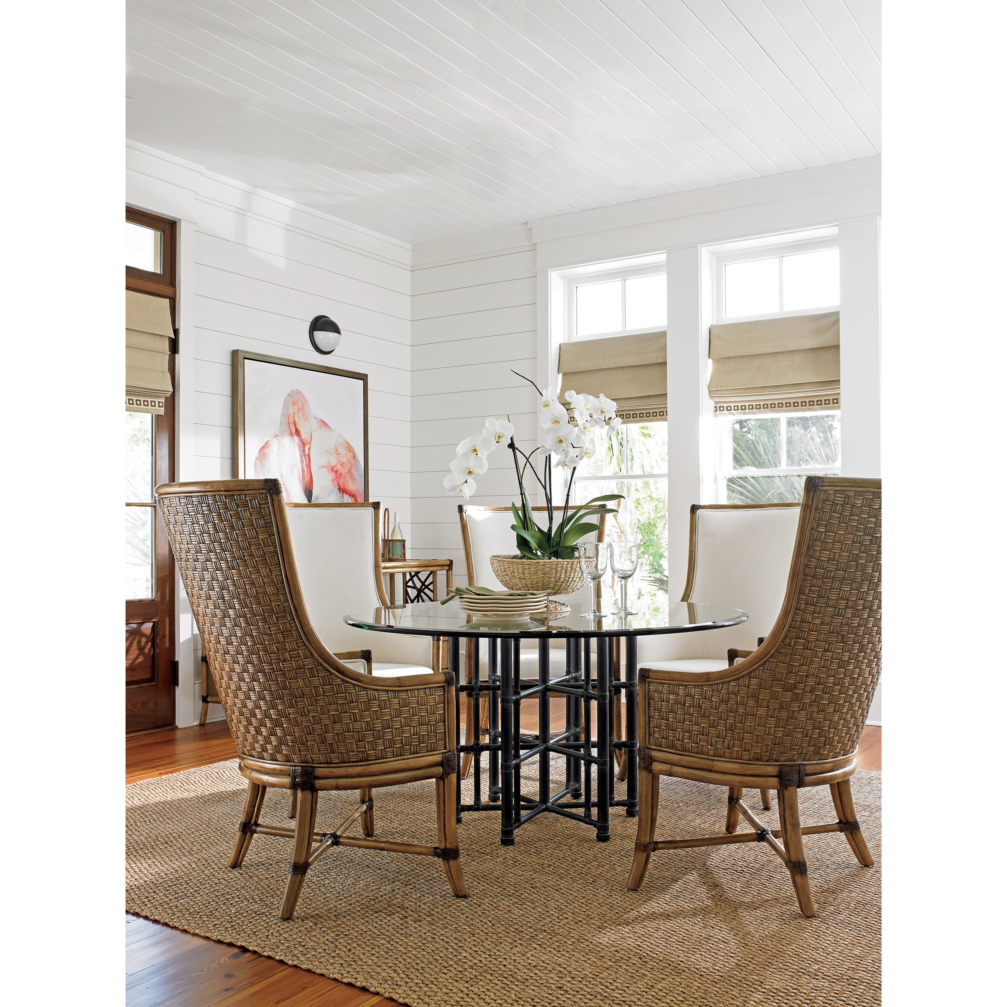 tommy bahama glass top dining table
