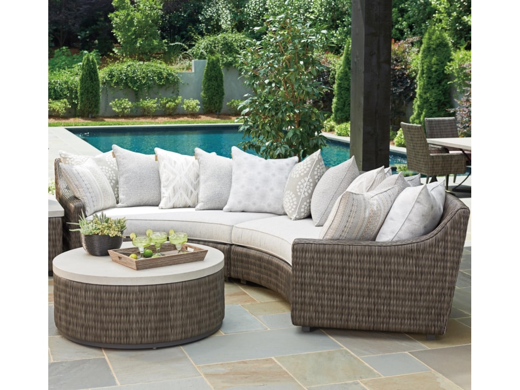 Tommy Bahama Outdoor Living Cypress Point Ocean Terrace 4 Seat Tommy Bahama Outdoor Living Cypress Point Ocean Terrace4 Seat Curved Sect Sofa W Terback