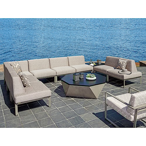 Tommy Bahama Outdoor Living Del Mar Eight Piece Sectional Tommy Bahama Outdoor Living Del Mar Eight Piece Sectional With Corner Table