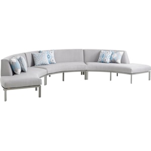 Tommy Bahama Outdoor Living Del Mar Three Piece Outdoor Curved Sectional Sofa Baer S Furniture Outdoor Sectional Sofa Groups