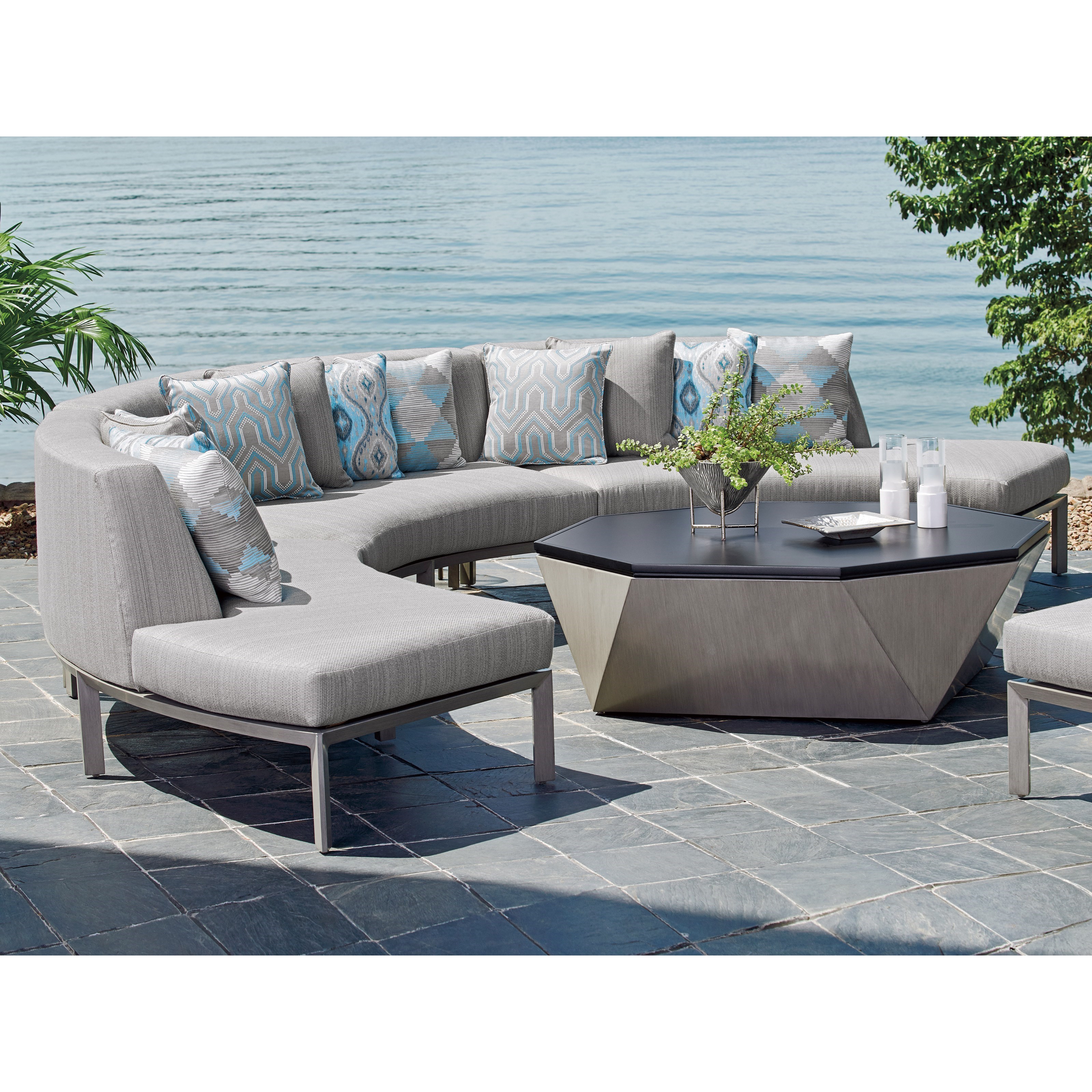 Tommy Bahama Outdoor Living Del Mar Three Piece Outdoor Curved