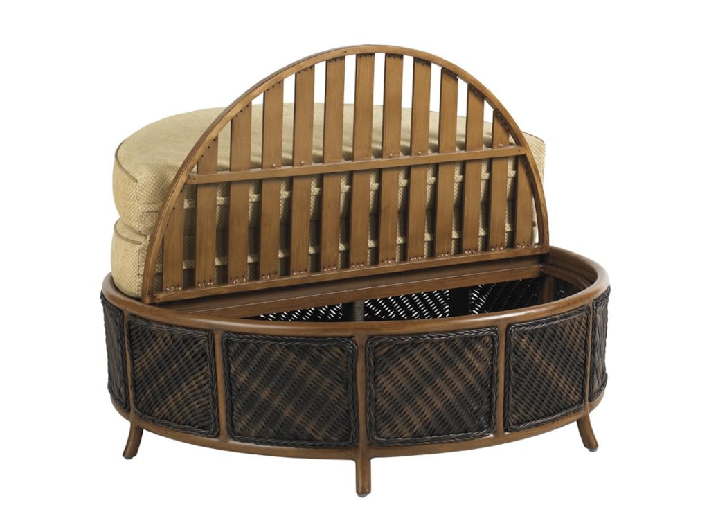 Tommy Bahama Outdoor Living Island Estate Lanai Outdoor Woven Shown with Storage Top Open - Tommy Bahama Outdoor Living Island Estate Lanai Outdoor Woven