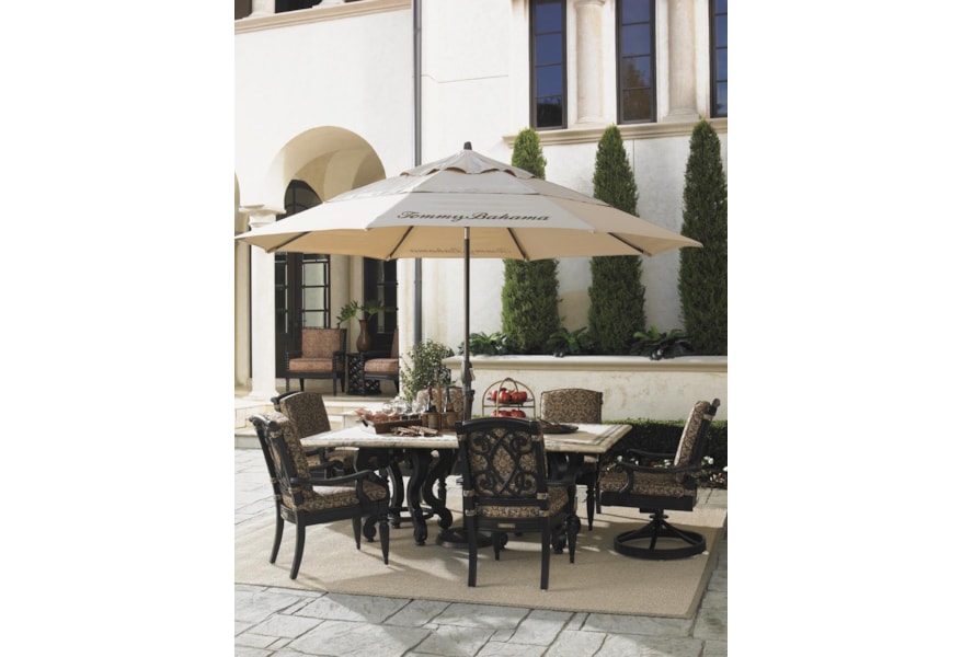 Tommy Bahama Outdoor Living Kingstown Sedona Stone Double Pedestal