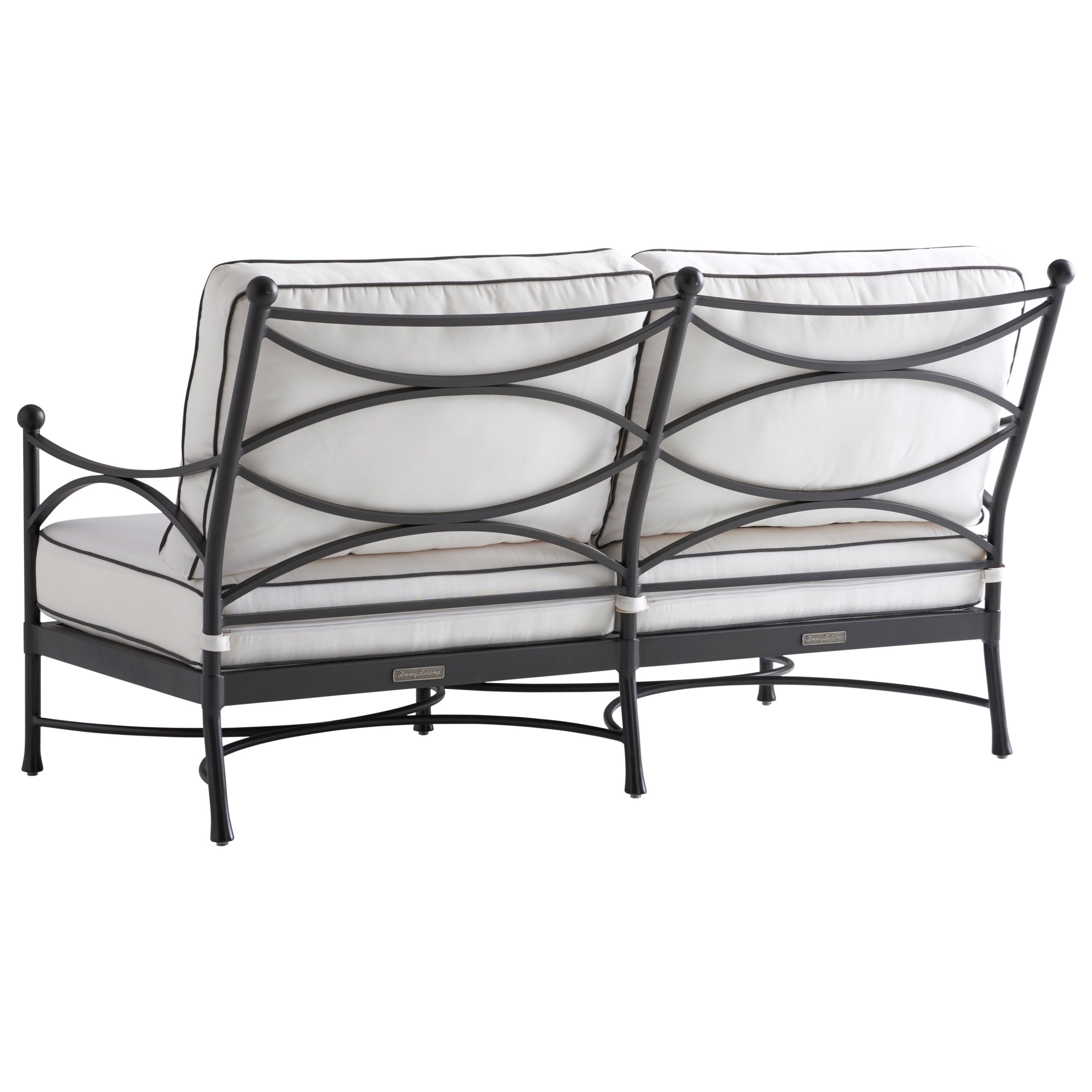 Black metal outdoor loveseat clearance