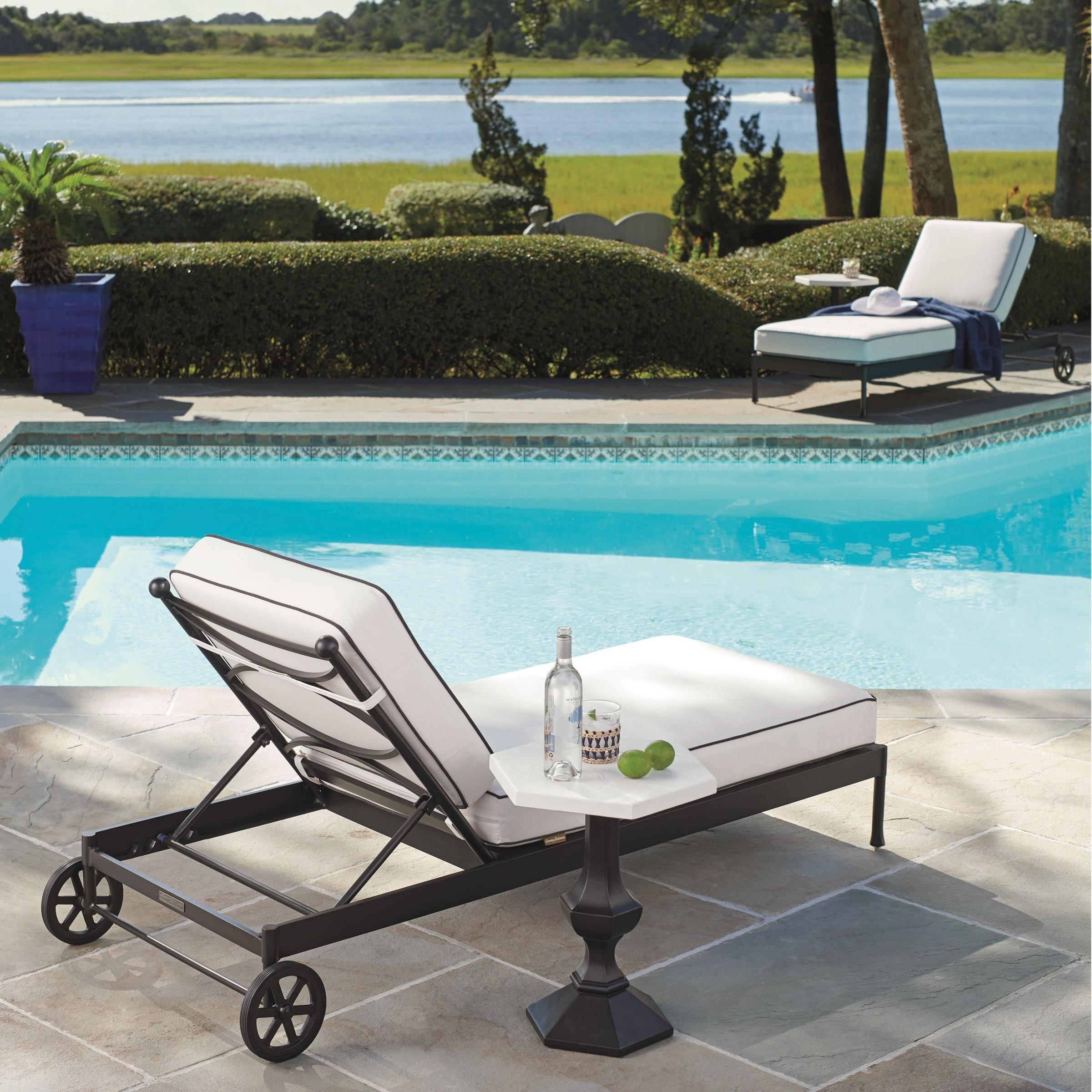 Tommy Bahama Outdoor Living Pavlova Outdoor Aluminum Chaise Lounge With Wheels Howell Furniture Outdoor Chaise Lounges