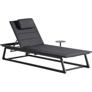 Tommy Bahama Outdoor Living South Beach 3940 75 Contemporary Outdoor Chaise Lounge With Sling Seat And Drink Table Baer S Furniture Outdoor Chaise Lounges