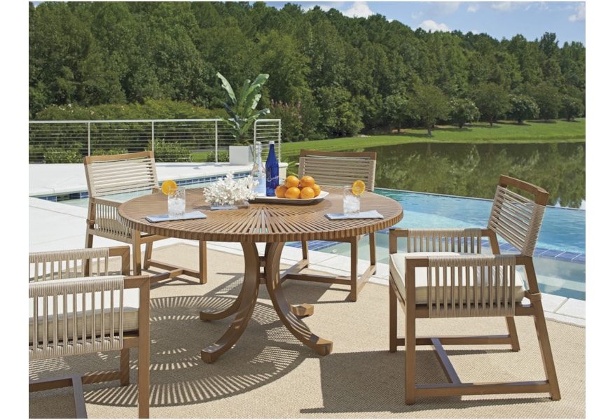 Tommy Bahama Outdoor Living St Tropez 3925 875c Contemporary Round Outdoor Dining Table Baer S Furniture Outdoor Dining Table
