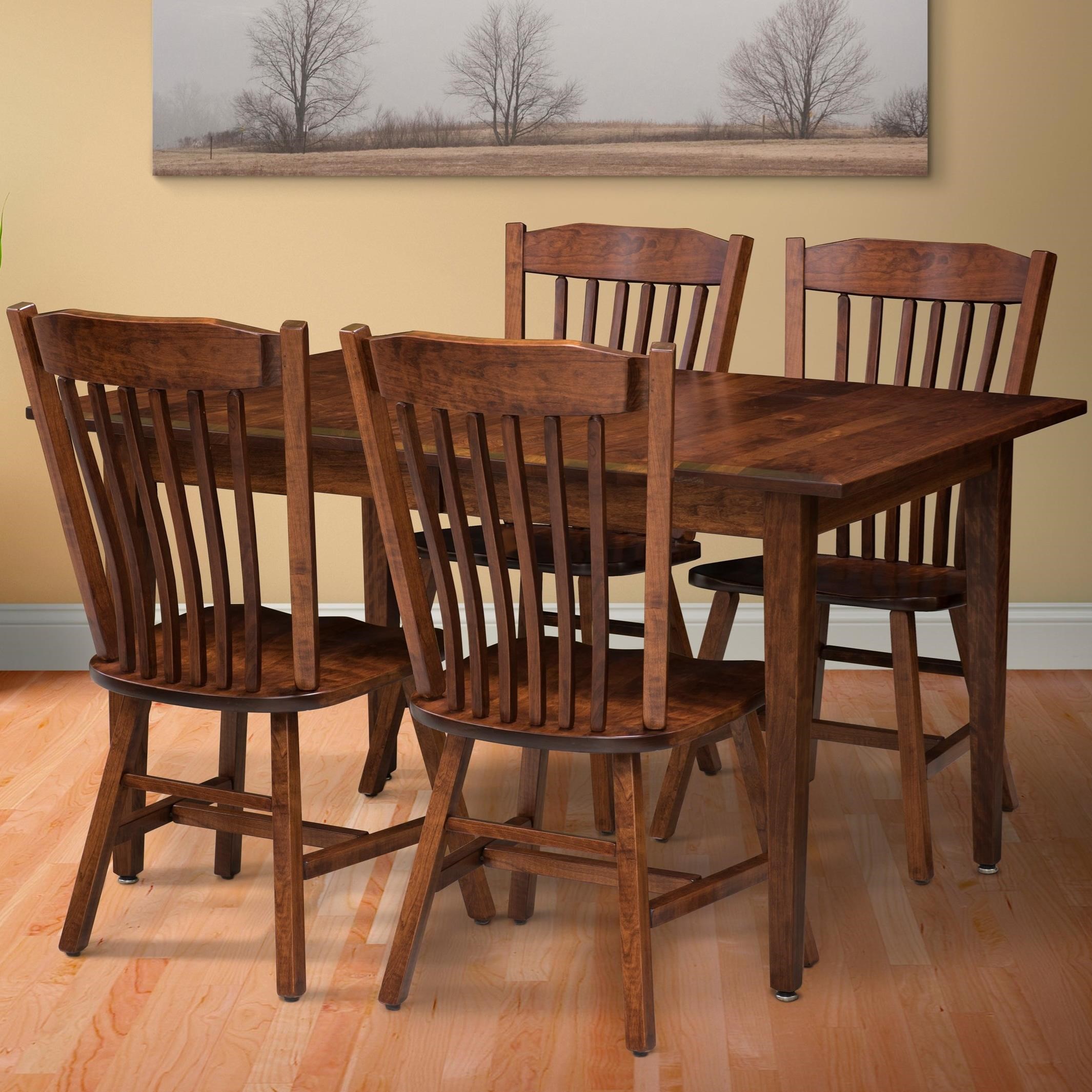 Trailway Amish Santa Monica Mission Table And Chair Set Prime Brothers Furniture Dining 5 Piece Sets