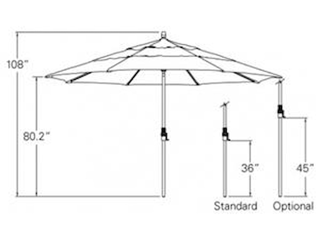 Treasure Garden Market Umbrellas11' Market Collar Umbrella