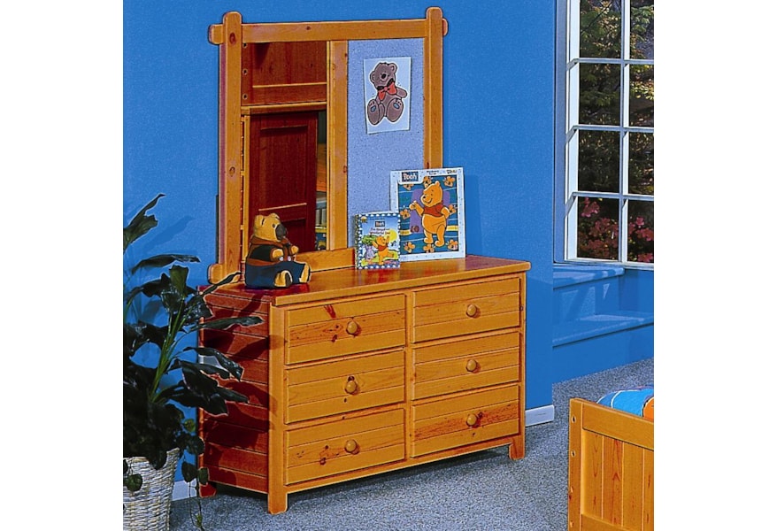 Trendwood Bayview Six Drawer Dresser Landscape Mirror