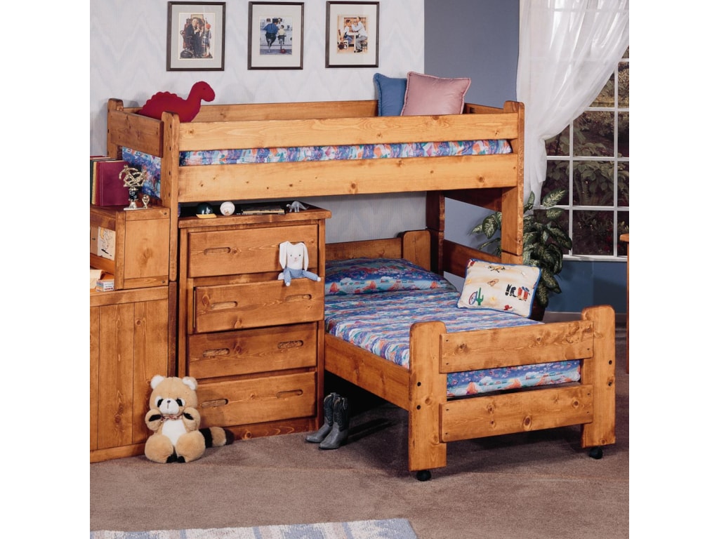 Trendwood BunkhouseTwin/Twin Apache Loft Bed & Caster Bed