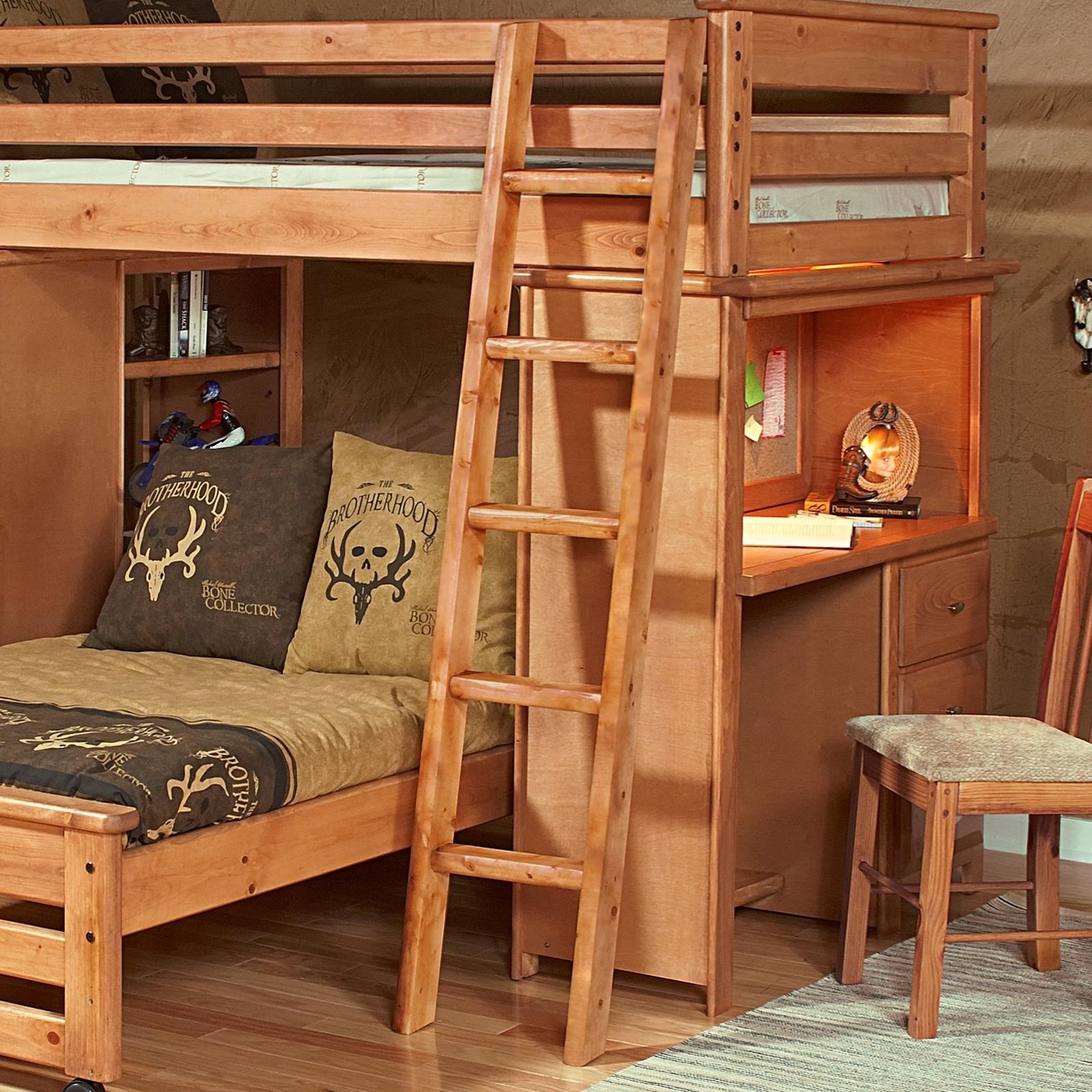wooden bunk bed ladder