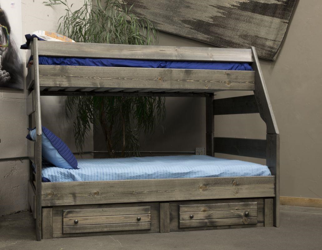 bunk beds with twin on top and full on bottom